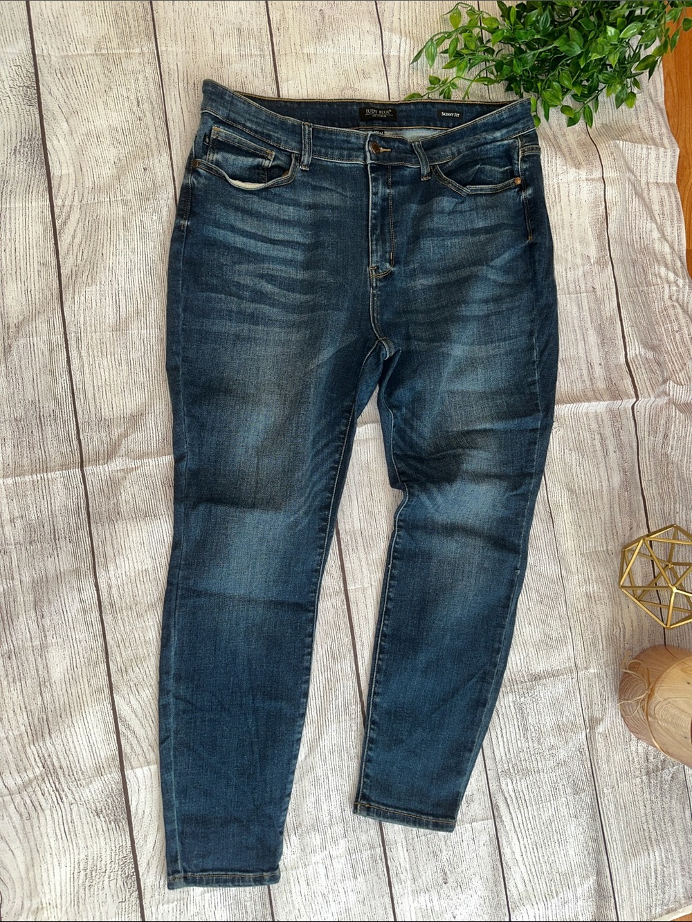 Judy Blue Dark Wash Skinny Jeans - Blue